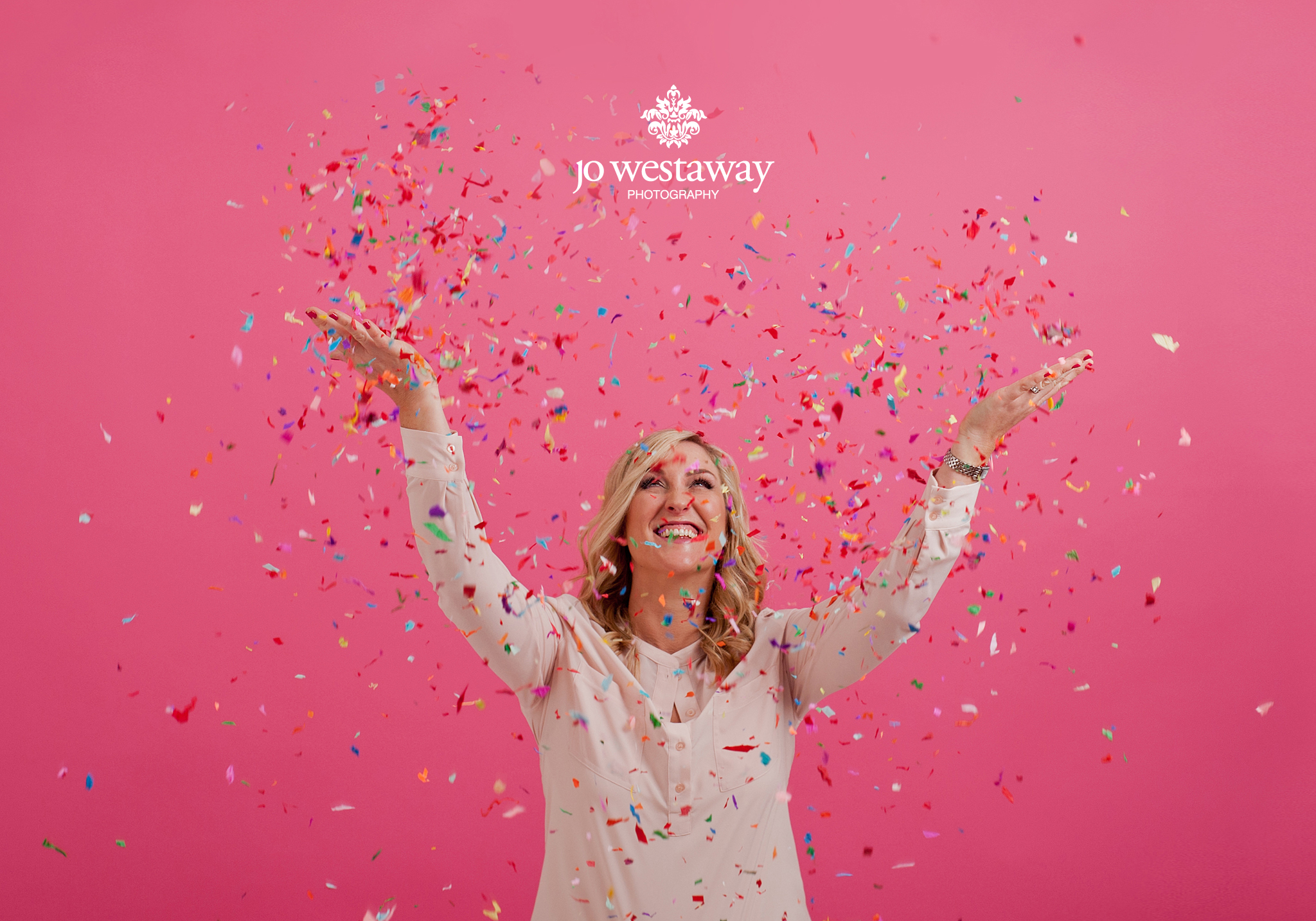 Have fun with your business photos, branding images and headshots - throw confetti, hold balloons, laugh and smile